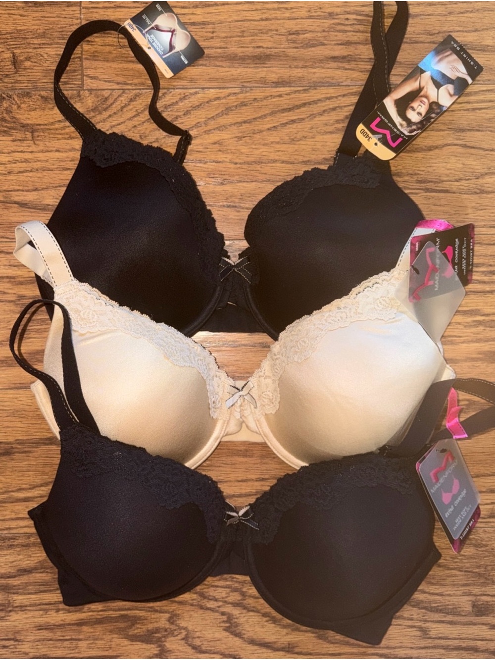 NWT Maidenform Comfort Devotion 09404 Bras 34DD Lot of 3 Lined Coverage T-shirt